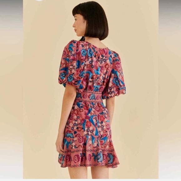 FARM Rio Blush Floral Birds Mini Dress - Picture 3 of 6